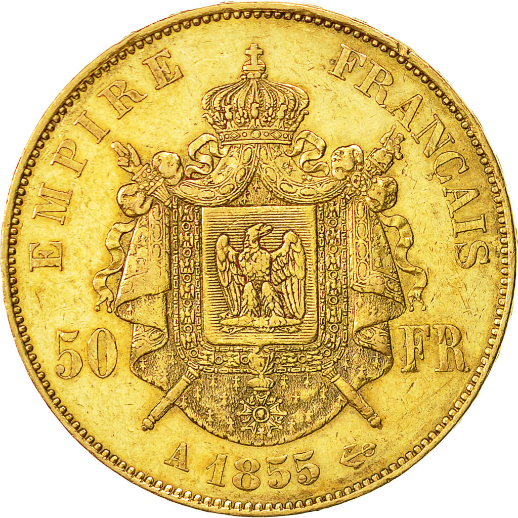 Monnaie, France, Napoleon III, Napoléon III, 50 Francs, 1855, Paris, TTB, Or