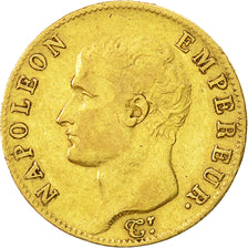 Moneta, Francia, Napoléon I, 20 Francs, 1805, Paris, MB+, Oro, KM:663.1