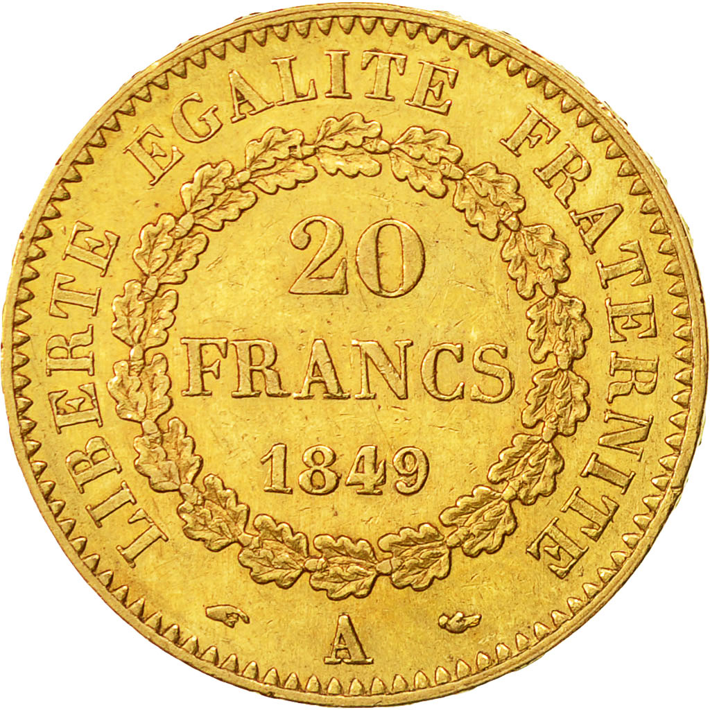 Monnaie, France, Génie, 20 Francs, 1849, Paris, TTB+, Or, KM:757, Gadoury:1032