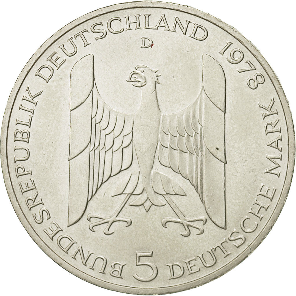 Münze, Bundesrepublik Deutschland, 5 Mark, 1978, Munich, Germany, UNZ, Silber