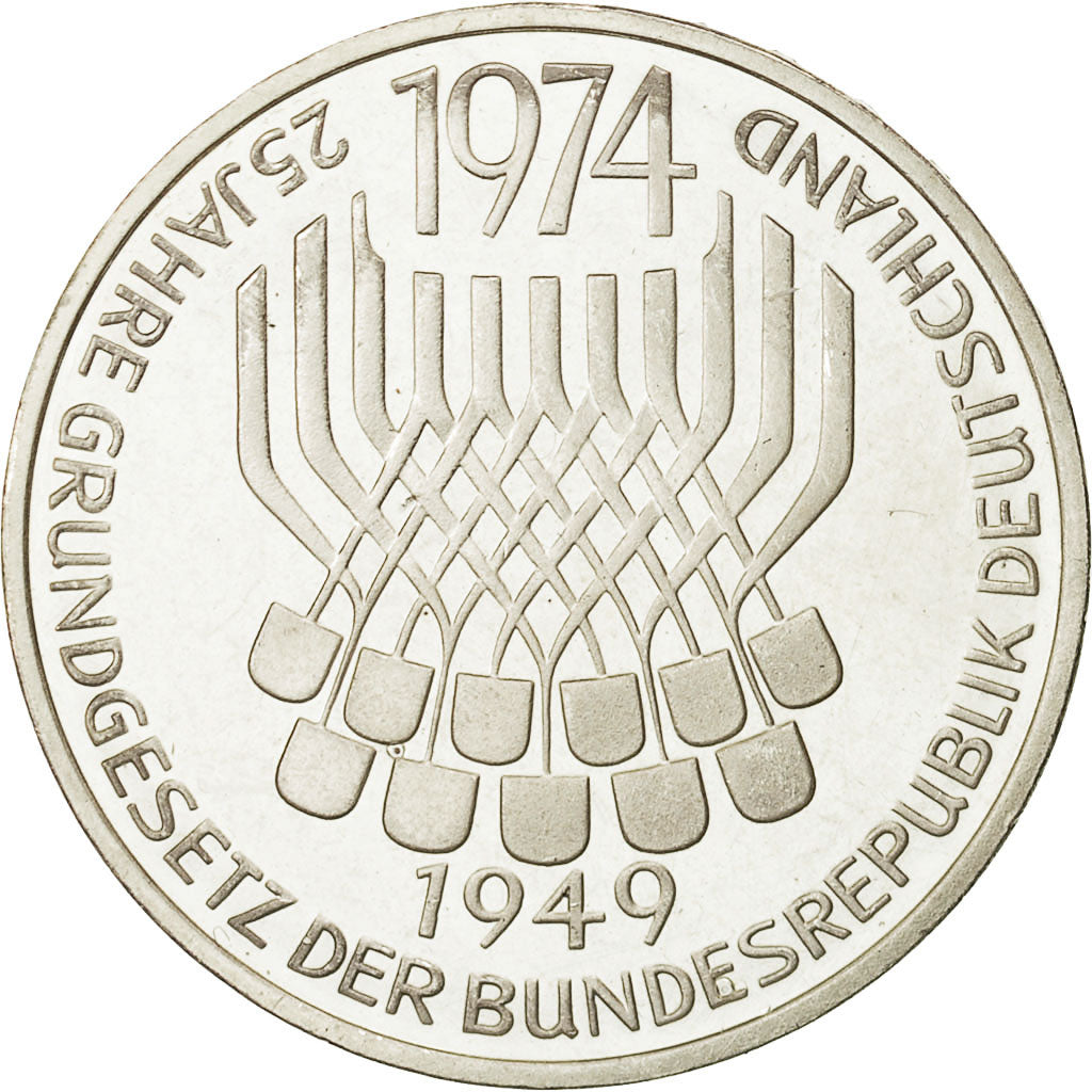 Coin, GERMANY - FEDERAL REPUBLIC, 5 Mark, 1974, Stuttgart, Germany, MS(63)