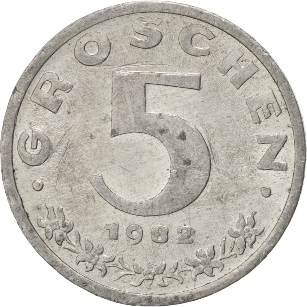 Coin, Austria, 5 Groschen, 1982, AU(55-58), Zinc, KM:2875