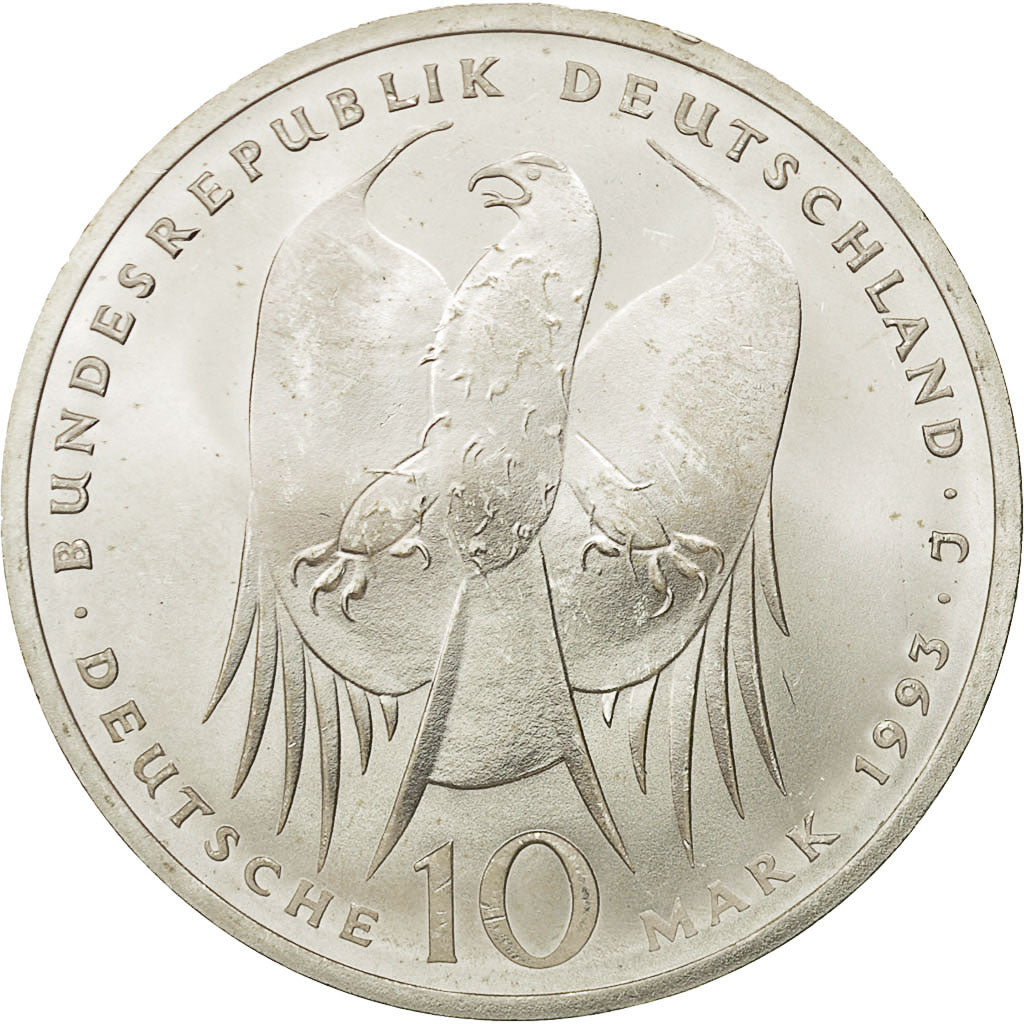 Coin, GERMANY - FEDERAL REPUBLIC, 10 Mark, 1993, Hamburg, Germany, MS(63)