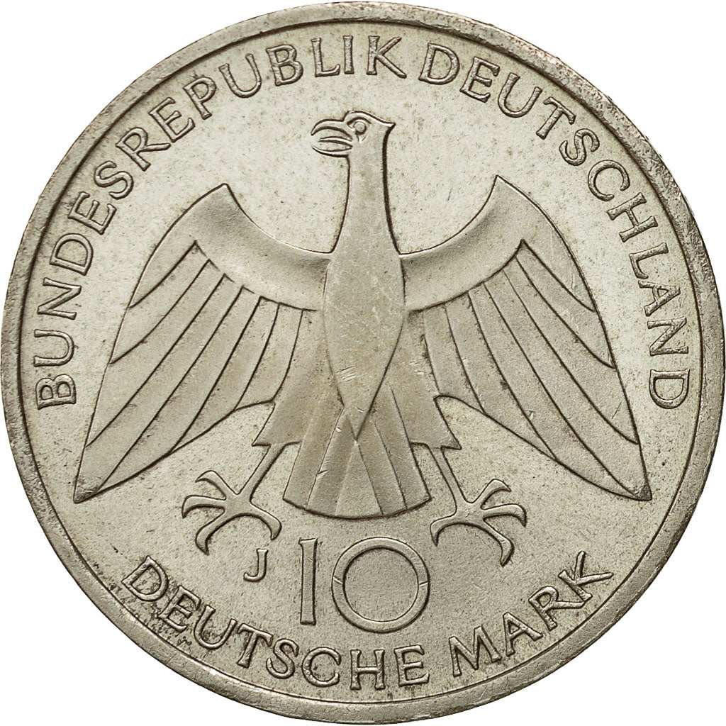 Monnaie, République fédérale allemande, 10 Mark, 1972, Hamburg, SPL, Argent