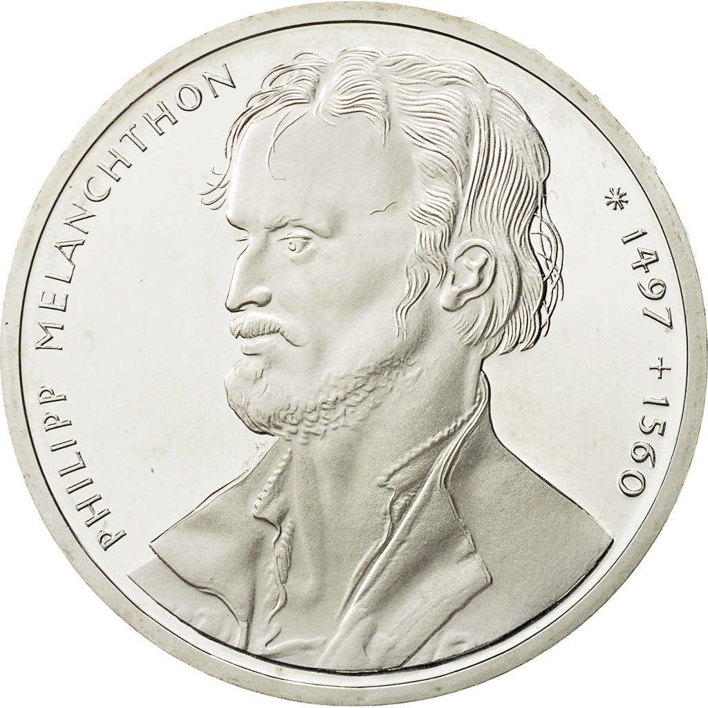 Coin, GERMANY - FEDERAL REPUBLIC, 10 Mark, 1997, Hamburg, MS(63), Silver
