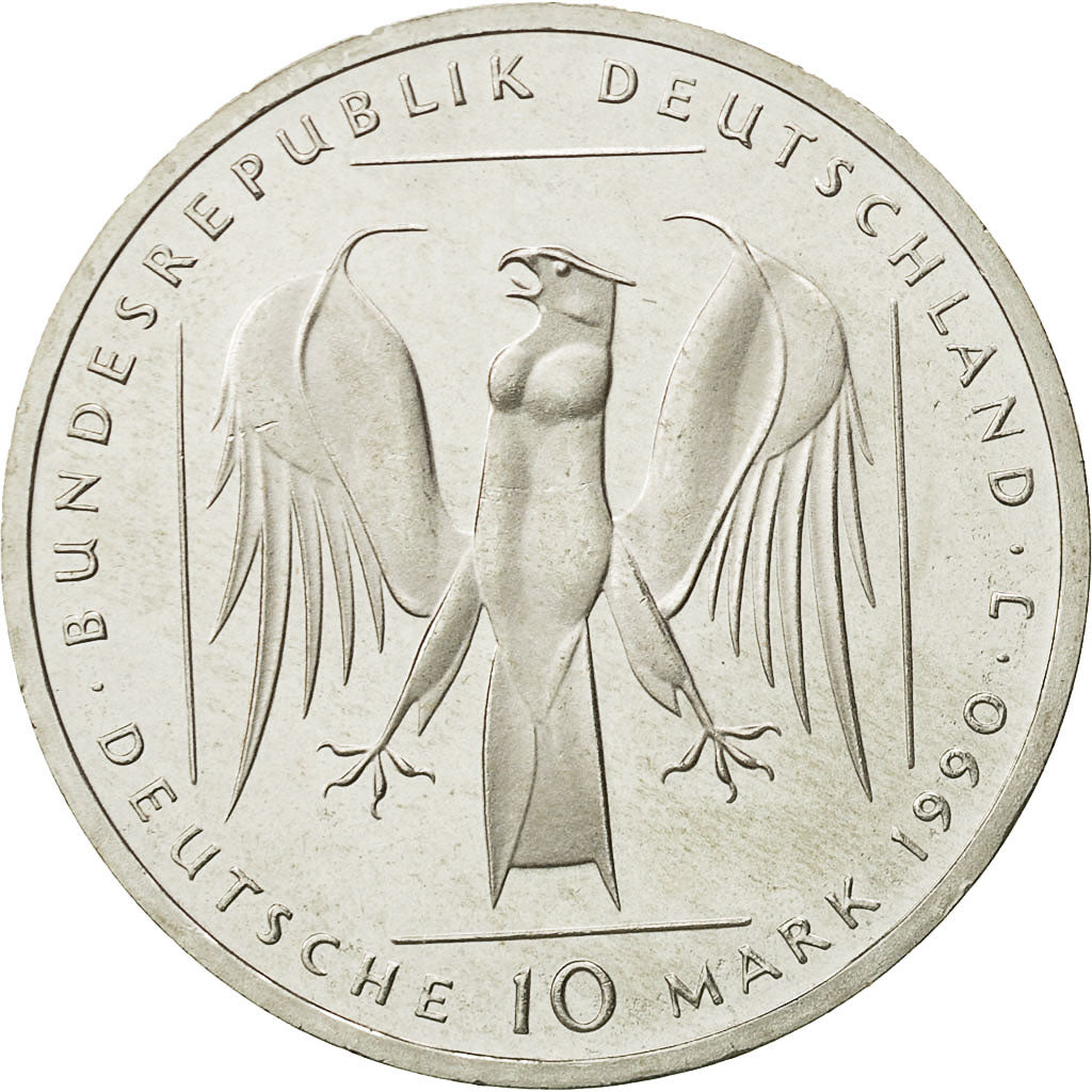 Coin, GERMANY - FEDERAL REPUBLIC, 10 Mark, 1990, Hamburg, Germany, MS(63)