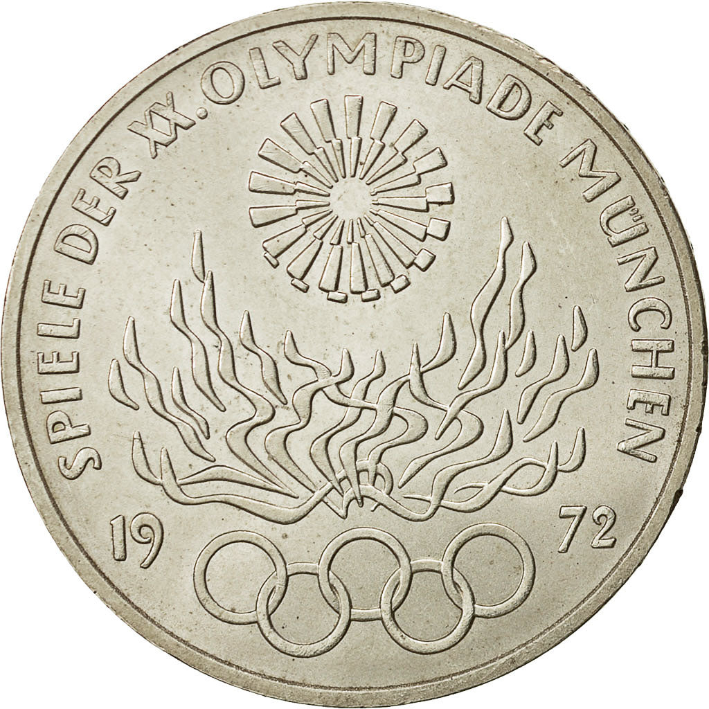 Monnaie, République fédérale allemande, 10 Mark, 1972, Hamburg, SPL, Argent
