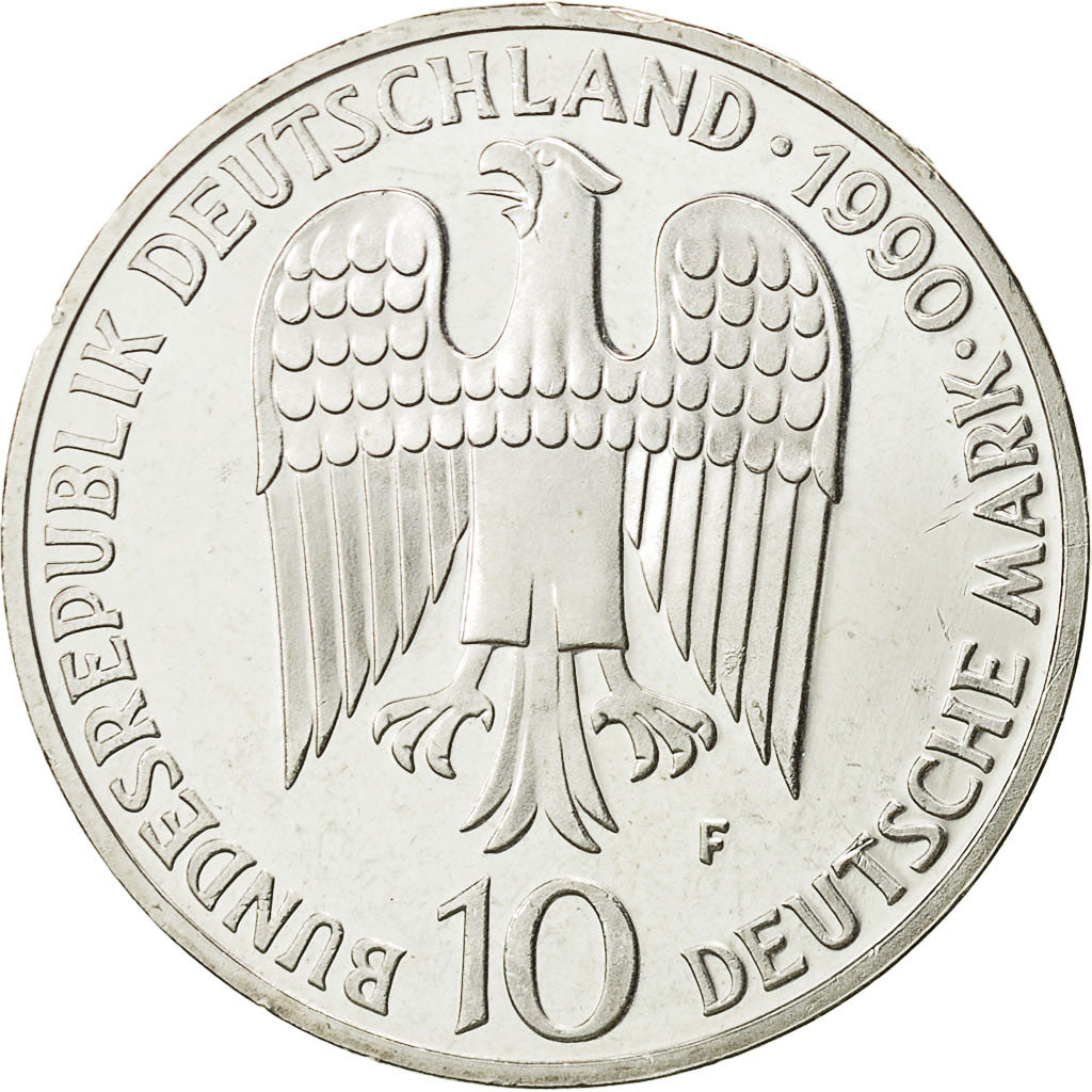 Coin, GERMANY - FEDERAL REPUBLIC, 10 Mark, 1990, Stuttgart, Germany, MS(63)