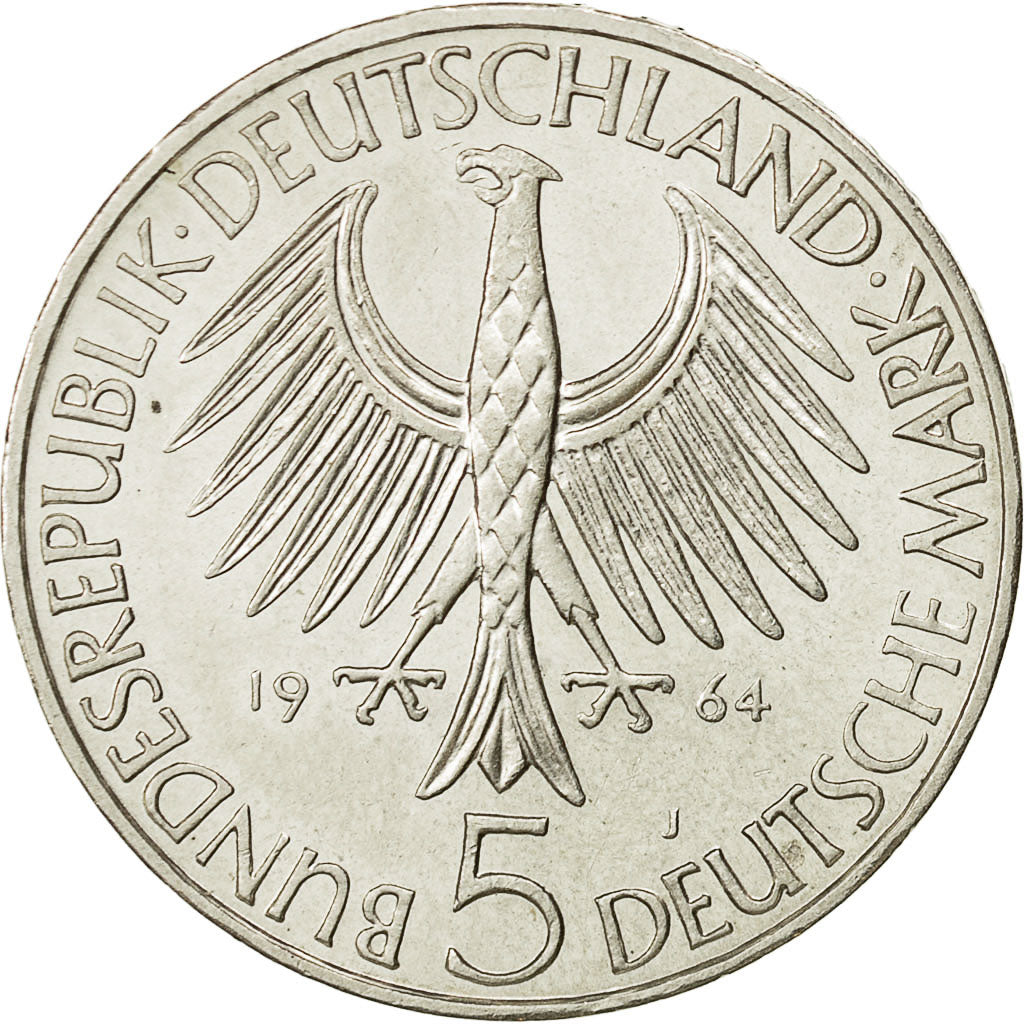 Coin, GERMANY - FEDERAL REPUBLIC, 5 Mark, 1964, Hamburg, Germany, MS(63)