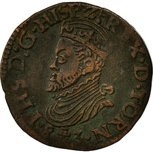 Coin, Belgium, Liard, 1583, Tournai, EF(40-45), Copper