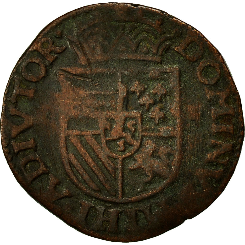 Coin, Belgium, Liard, 1583, Tournai, EF(40-45), Copper