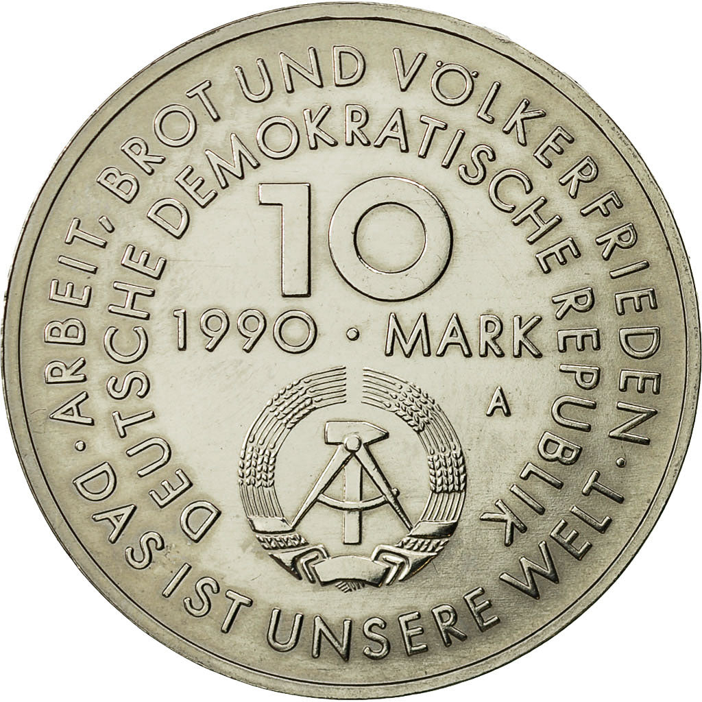 Moneta, REPUBBLICA DEMOCRATICA TEDESCA, 10 Mark, 1990, Berlin, SPL