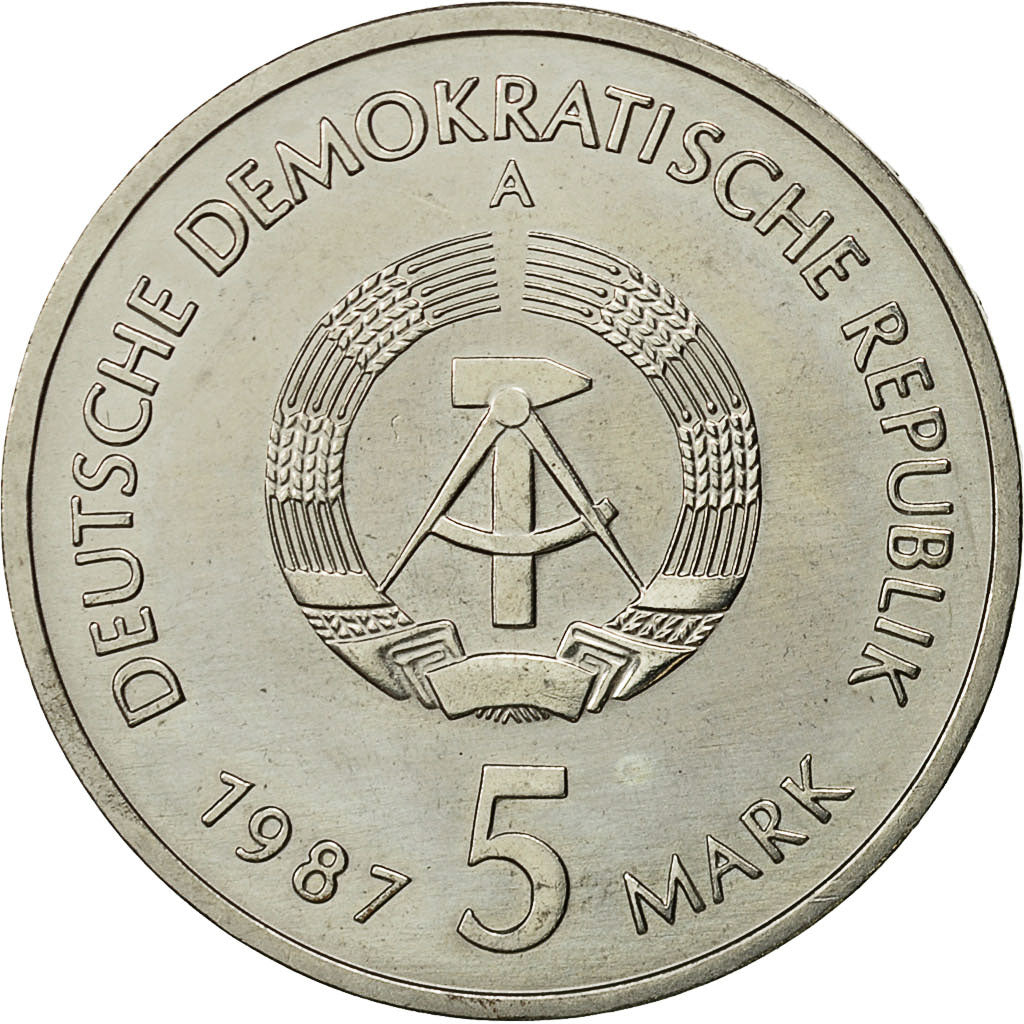 Coin, GERMAN-DEMOCRATIC REPUBLIC, 5 Mark, 1987, Berlin, MS(60-62)