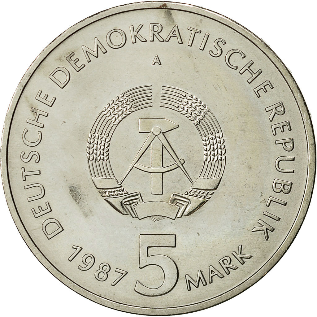 Moneta, REPUBBLICA DEMOCRATICA TEDESCA, 5 Mark, 1987, Berlin, SPL