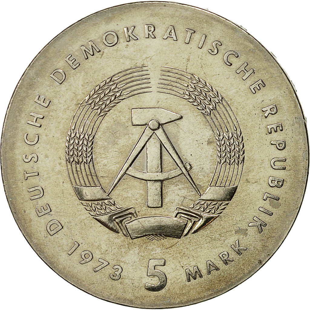 Coin, GERMAN-DEMOCRATIC REPUBLIC, 5 Mark, 1973, MS(60-62), Copper-nickel, KM:43