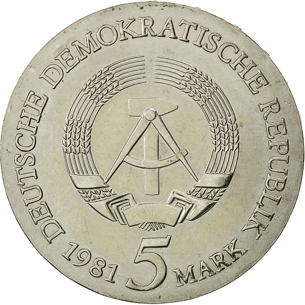 Coin, GERMAN-DEMOCRATIC REPUBLIC, 5 Mark, 1981, MS(63), Copper-nickel, KM:79
