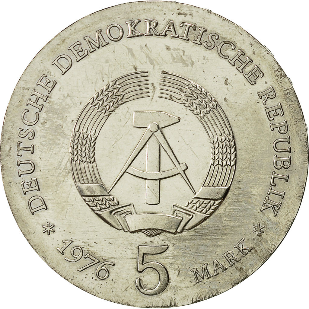 Coin, GERMAN-DEMOCRATIC REPUBLIC, 5 Mark, 1976, MS(60-62), Copper-nickel, KM:60