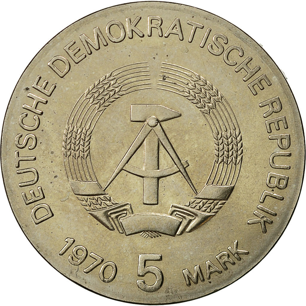 Coin, GERMAN-DEMOCRATIC REPUBLIC, 5 Mark, 1970, AU(55-58), Copper-nickel, KM:26