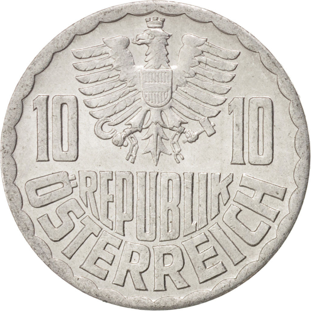 Coin, Austria, 10 Groschen, 1959, MS(60-62), Aluminum, KM:2878