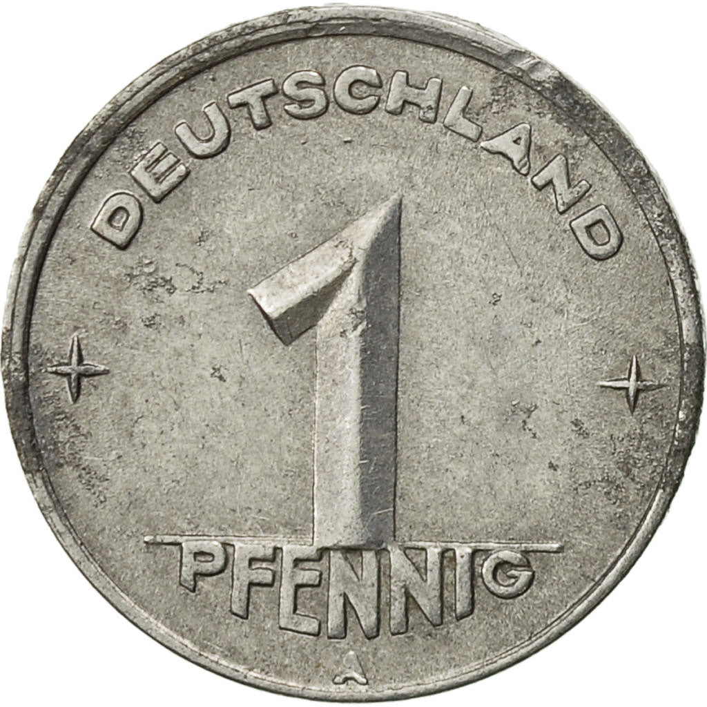 Coin, GERMAN-DEMOCRATIC REPUBLIC, Pfennig, 1949, Berlin, EF(40-45), Aluminum