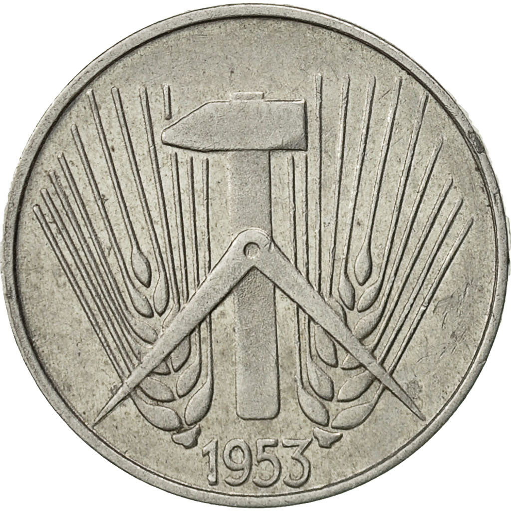 Coin, GERMAN-DEMOCRATIC REPUBLIC, 5 Pfennig, 1953, Muldenhütten, EF(40-45)