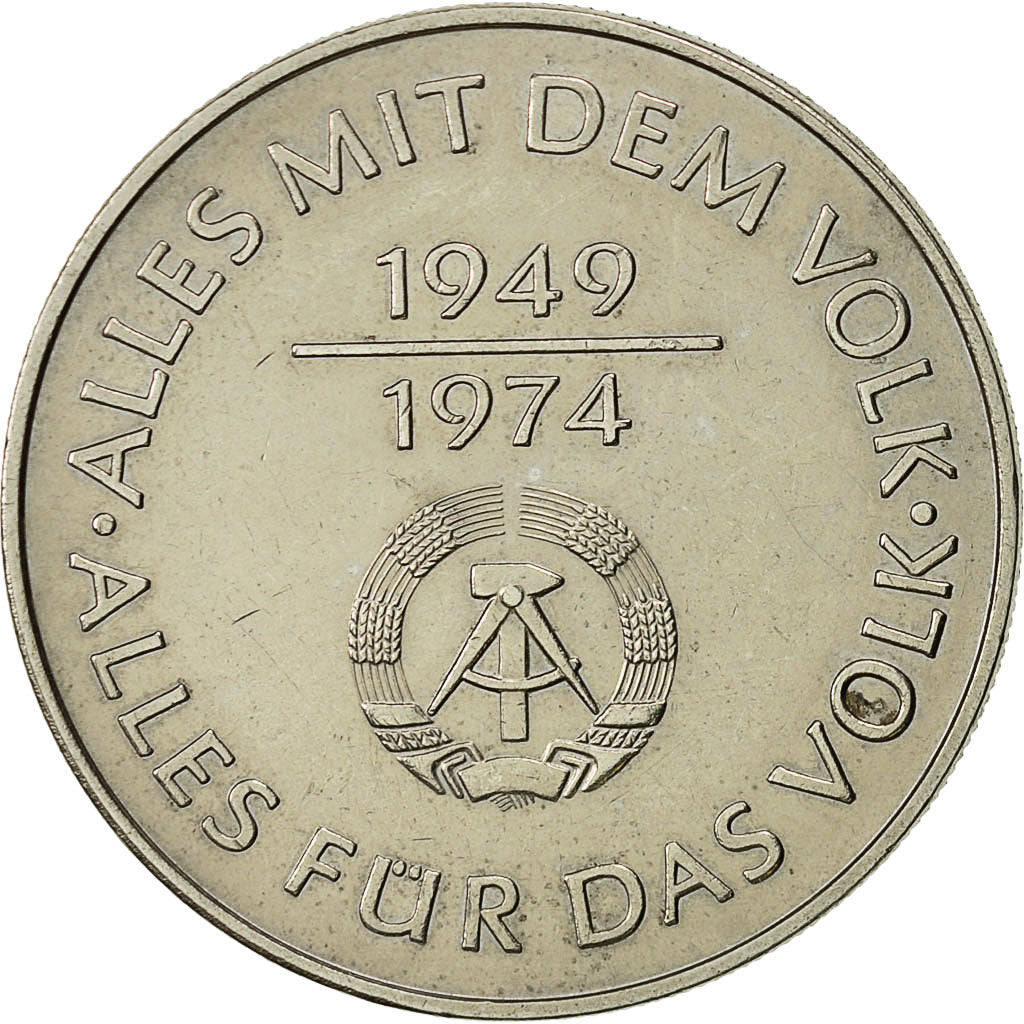 Coin, GERMAN-DEMOCRATIC REPUBLIC, 10 Mark, 1974, Berlin, AU(55-58)