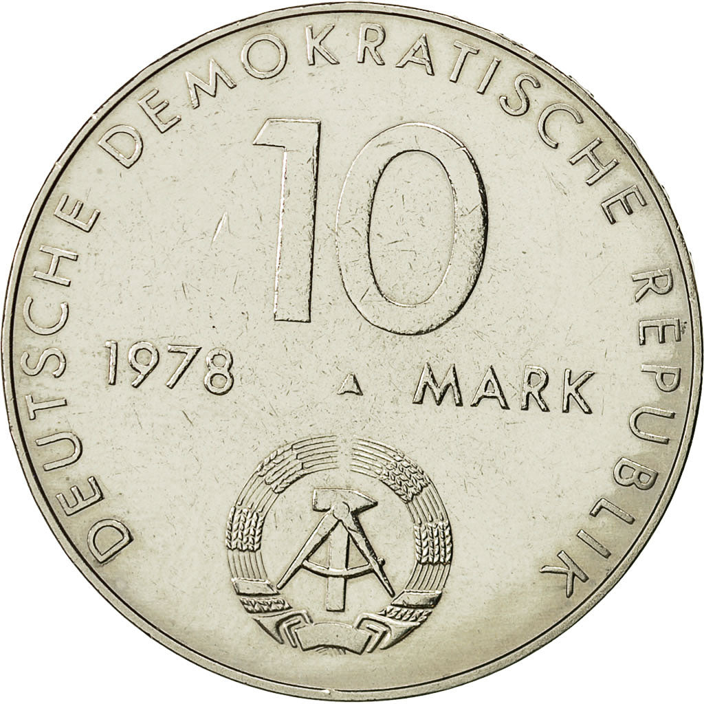 Coin, GERMAN-DEMOCRATIC REPUBLIC, 10 Mark, 1978, Berlin, AU(55-58)