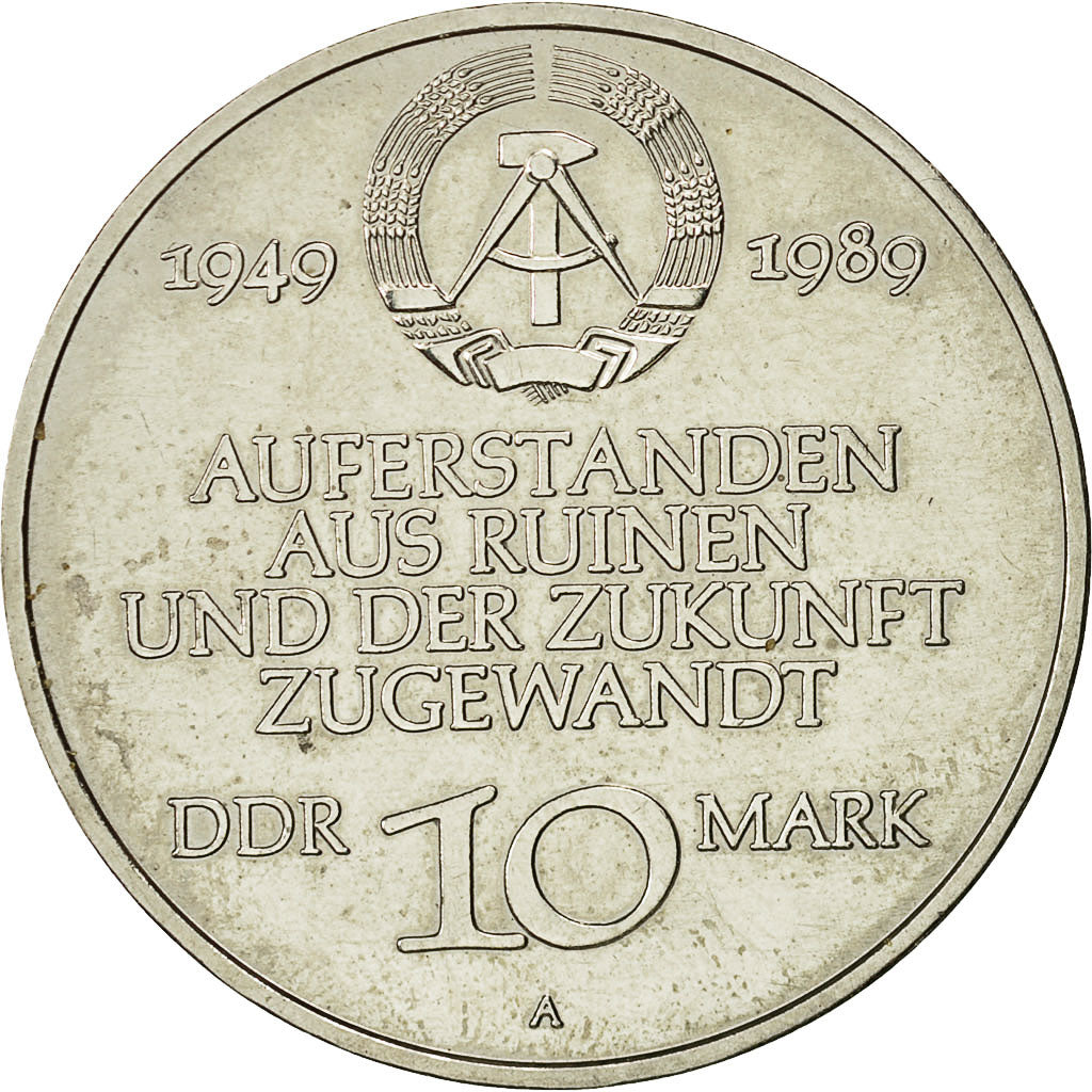 Coin, GERMAN-DEMOCRATIC REPUBLIC, 10 Mark, 1989, Berlin, MS(60-62)
