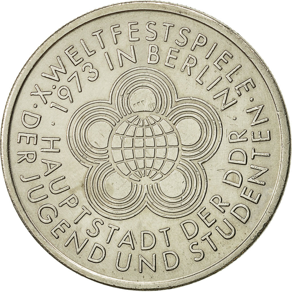 Coin, GERMAN-DEMOCRATIC REPUBLIC, 10 Mark, 1973, Berlin, AU(55-58)