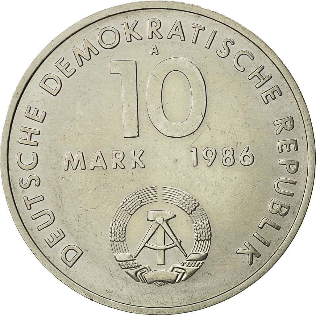 Coin, GERMAN-DEMOCRATIC REPUBLIC, 10 Mark, 1986, Berlin, MS(60-62)