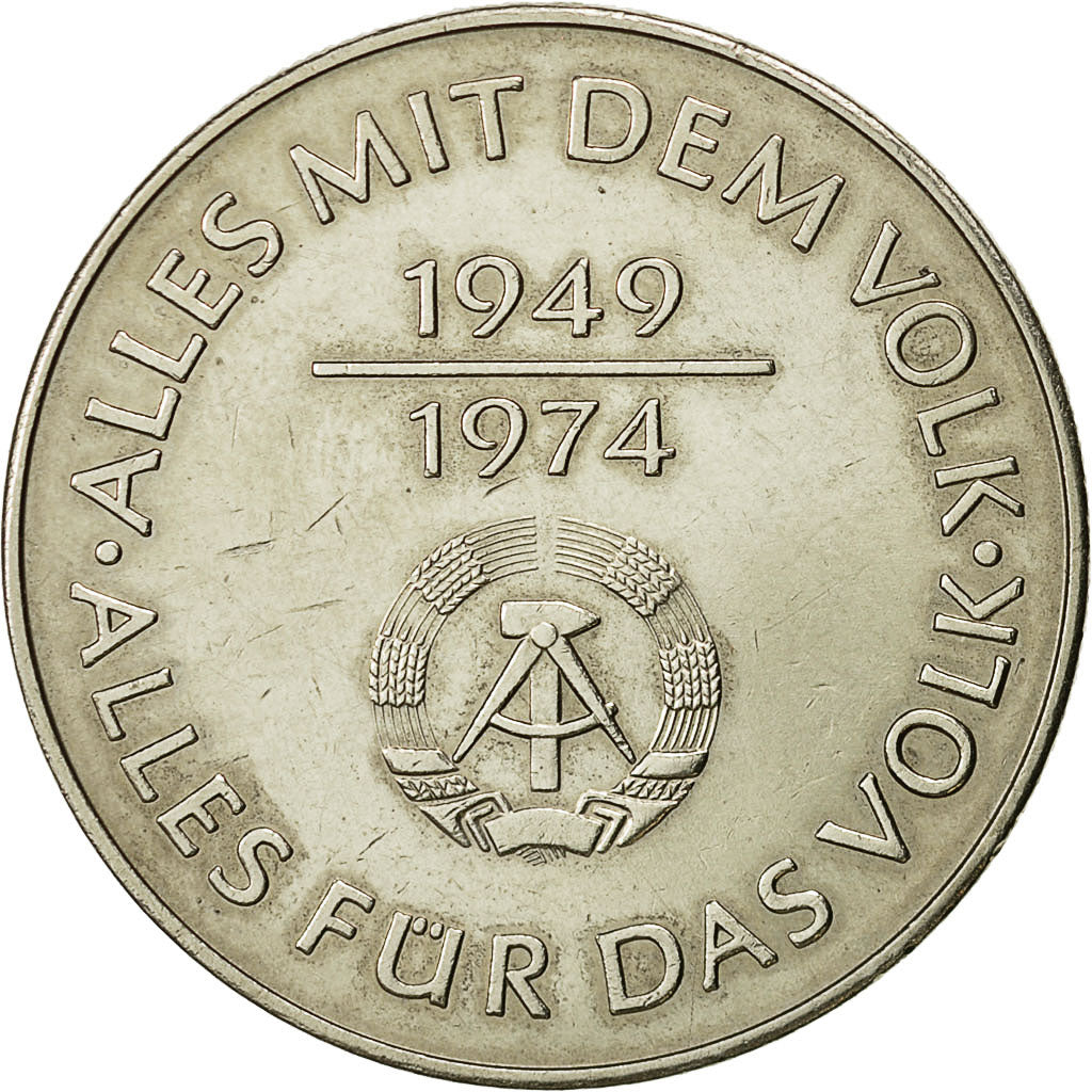 Coin, GERMAN-DEMOCRATIC REPUBLIC, 10 Mark, 1974, Berlin, AU(55-58)