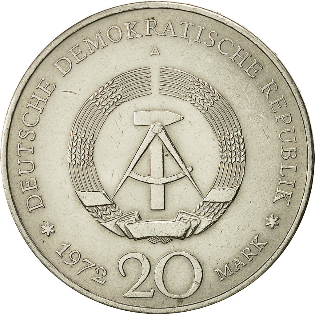 Coin, GERMAN-DEMOCRATIC REPUBLIC, 20 Mark, 1972, Berlin, MS(60-62)