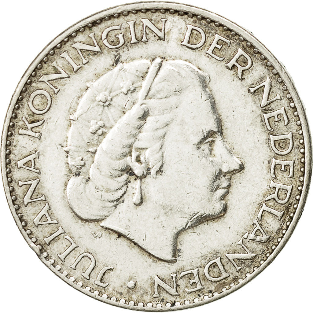 Coin, Netherlands, Juliana, Gulden, 1965, EF(40-45), Silver, KM:184