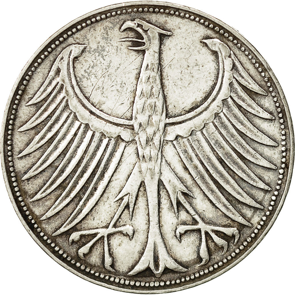 Monnaie, République fédérale allemande, 5 Mark, 1960, Karlsruhe, TTB, Argent