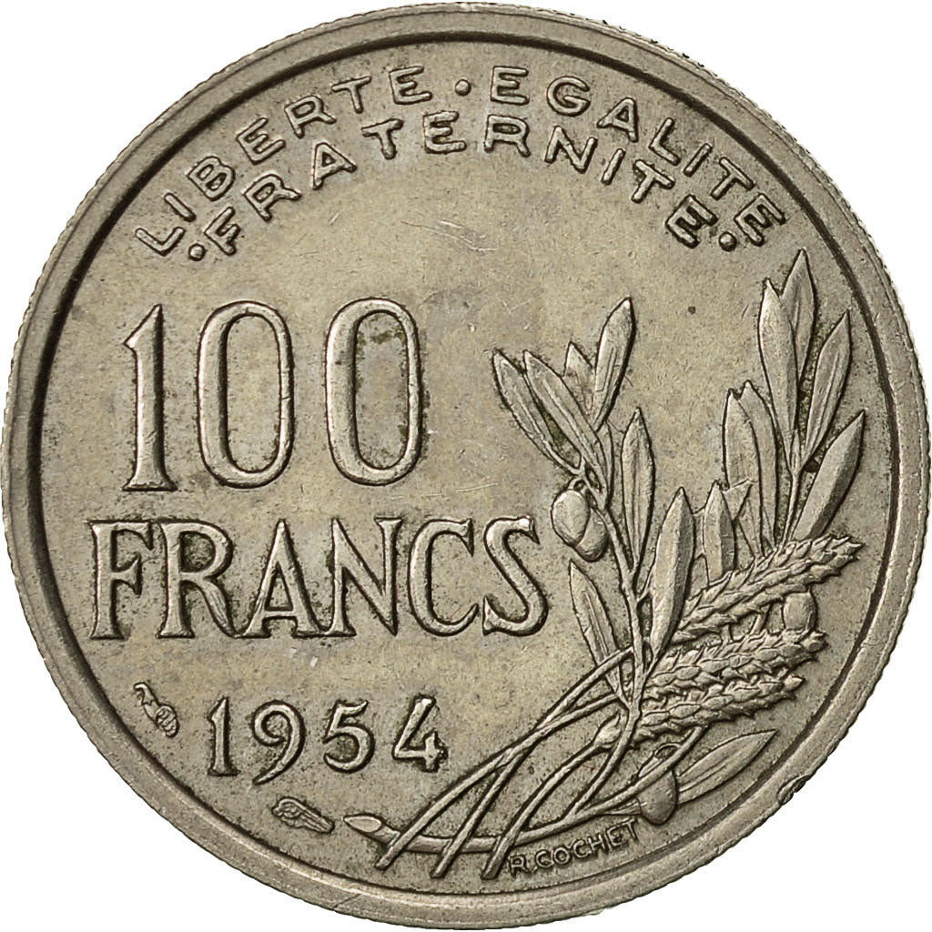 Monnaie, France, Cochet, 100 Francs, 1954, TTB+, Copper-nickel, KM:919.1