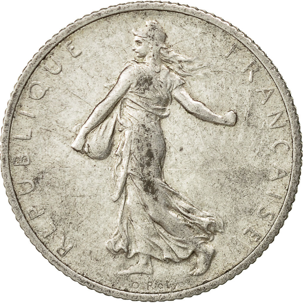 Monnaie, France, Semeuse, Franc, 1919, Paris, TTB, Argent, KM:844.1, Gadoury:467