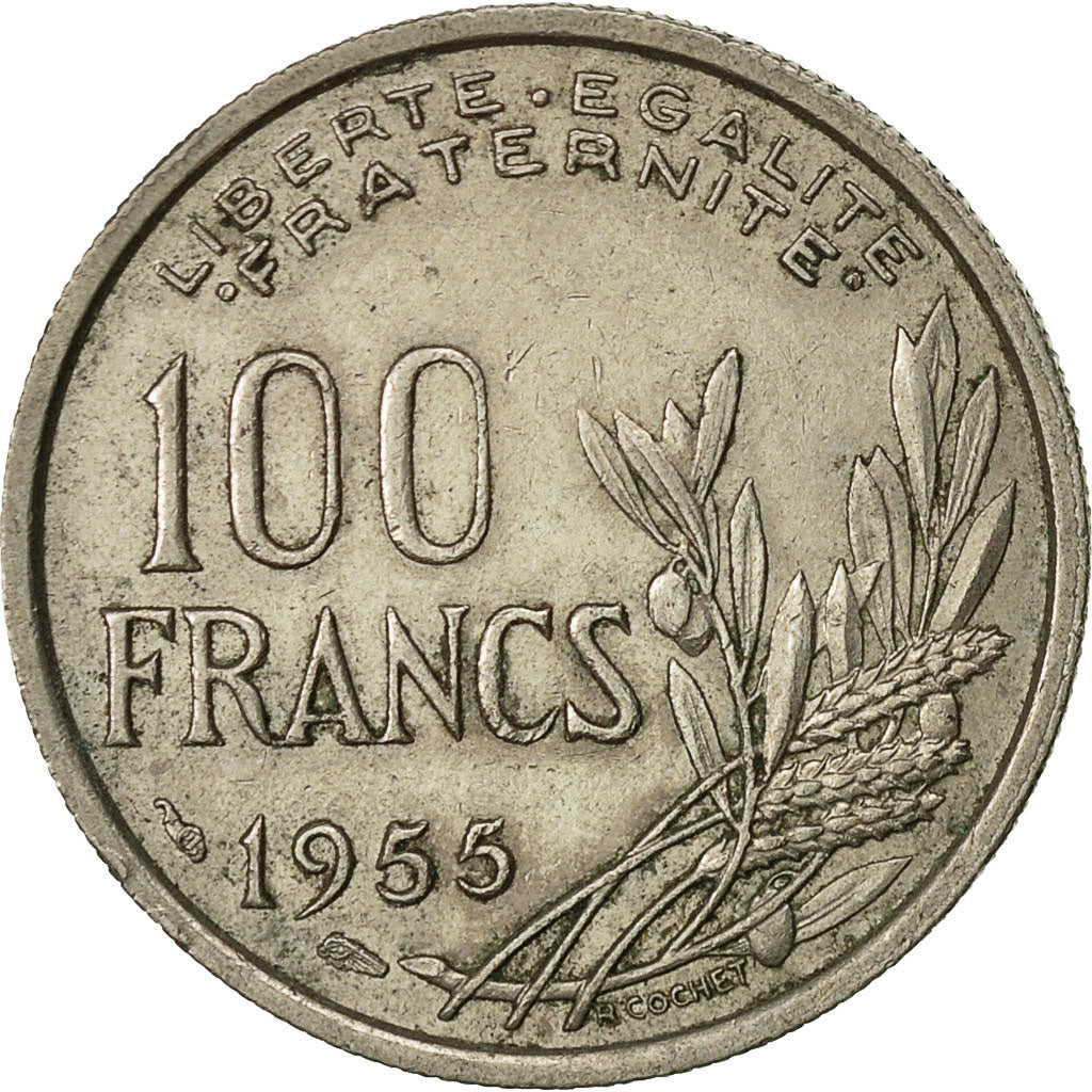 Coin, France, Cochet, 100 Francs, 1955, AU(50-53), Copper-nickel, KM:919.1