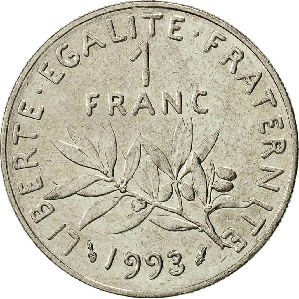 Moneta, Francia, Semeuse, Franc, 1993, Paris, SPL-, Nichel, KM:925.1