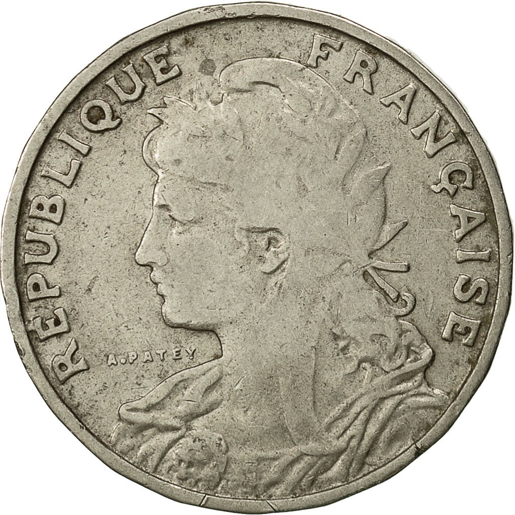 Moneda, Francia, Patey, 25 Centimes, 1904, BC+, Níquel, KM:856, Gadoury:364