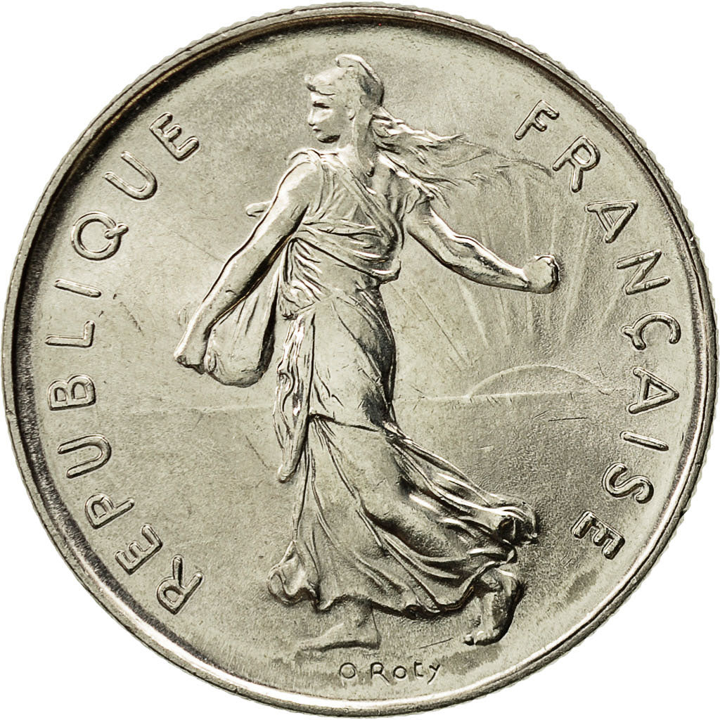 Coin, France, Semeuse, 5 Francs, 1989, Paris, MS(64), Nickel Clad Copper-Nickel