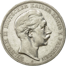 Coin, German States, PRUSSIA, Wilhelm II, 3 Mark, 1910, Berlin, EF(40-45)