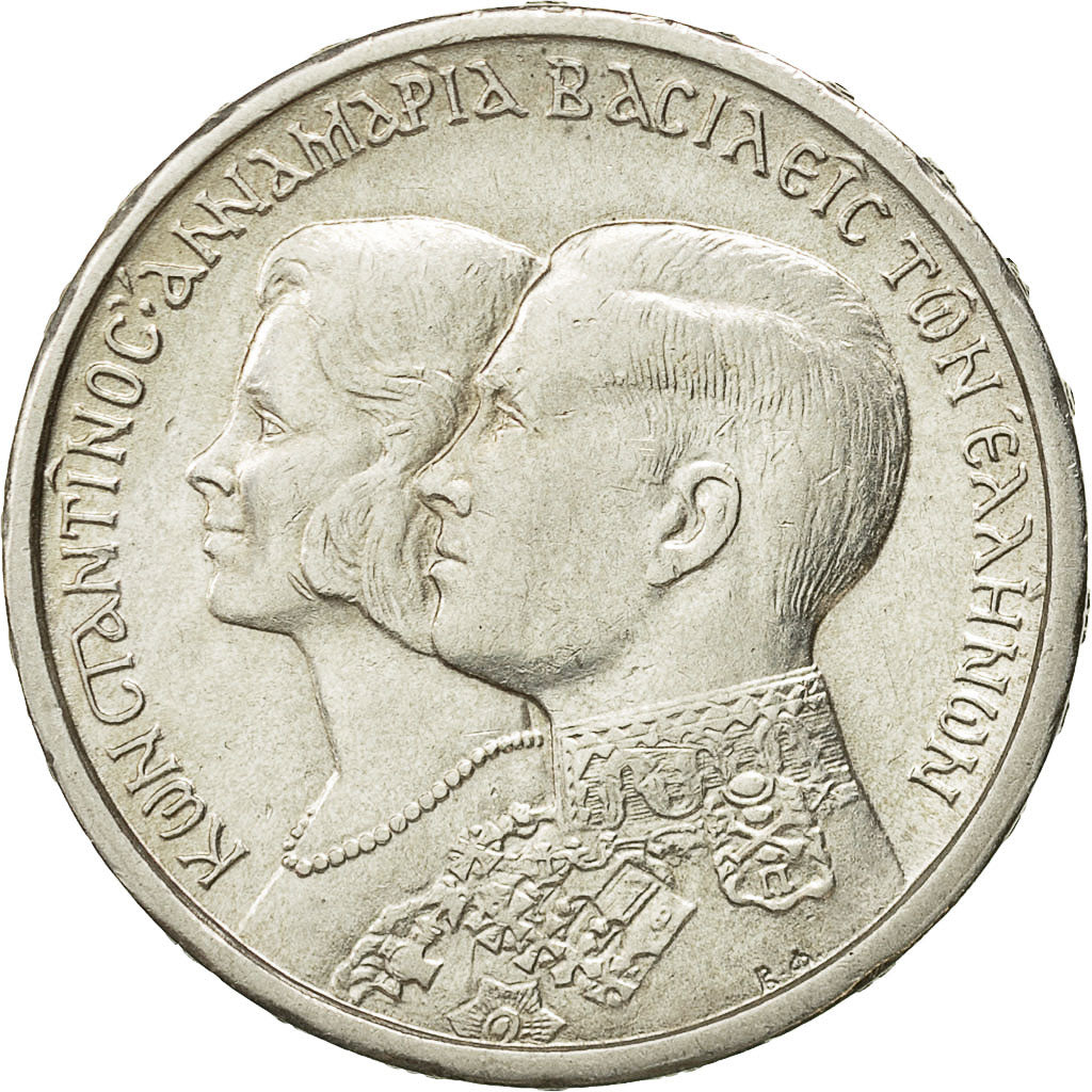 Coin, Greece, Constantine II, 30 Drachmai, 1964, AU(50-53), Silver, KM:87