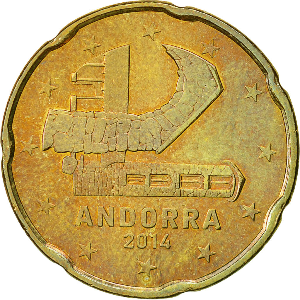 Andorra, 20 Cents, 2014, SUP+, Laiton