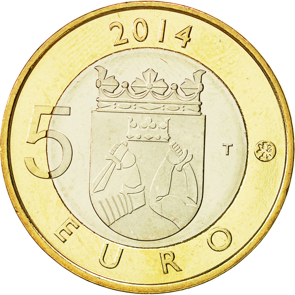 Finlandia, 5 Euro, 2014, SPL, Bi-metallico