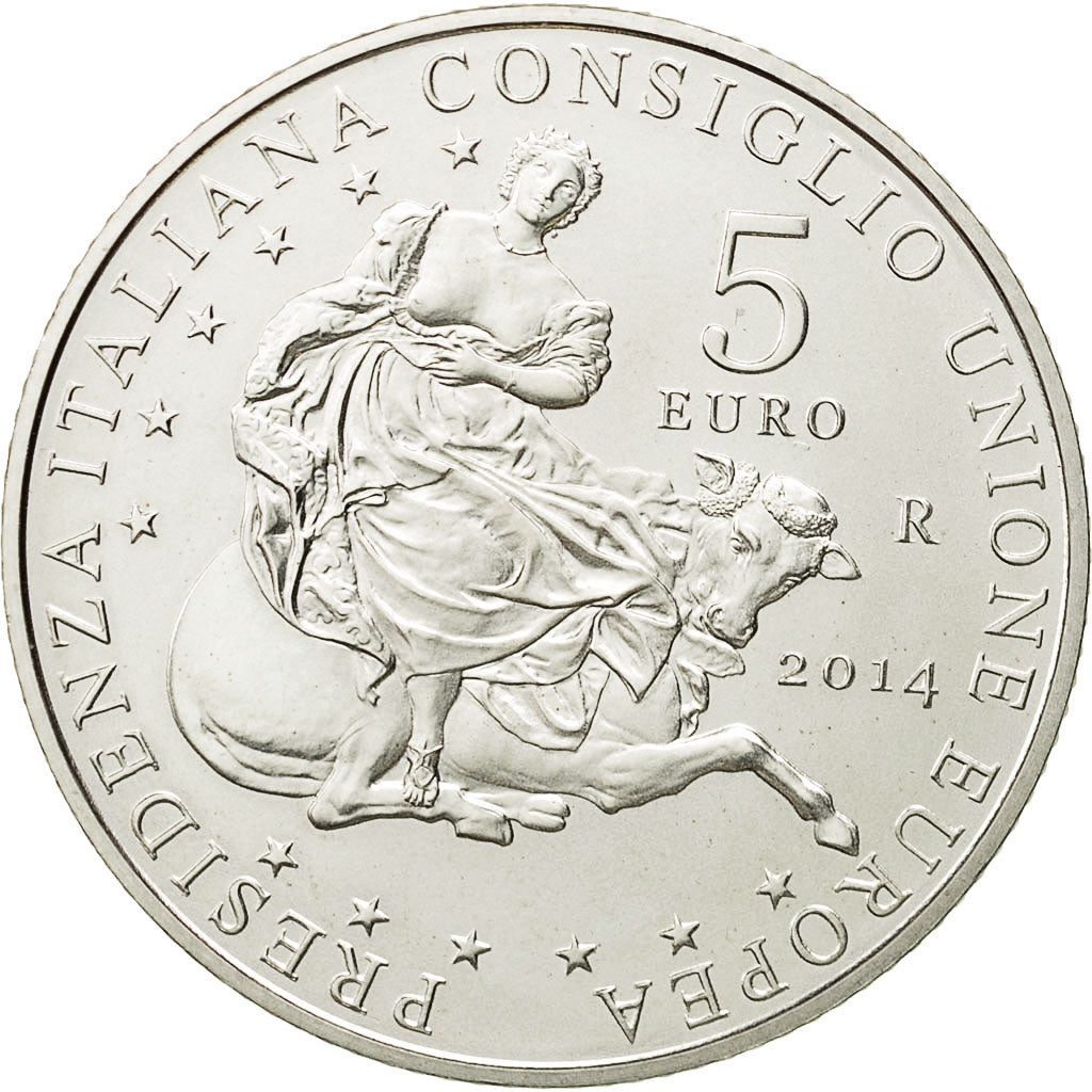 Italië, 5 Euro, 2014, UNC-, Zilver