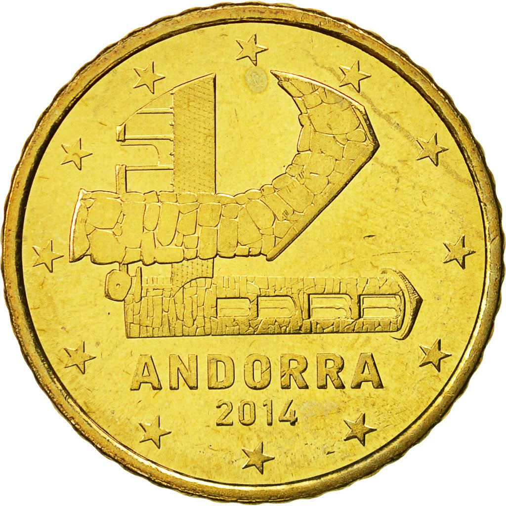 Andorra, 50 Cents, 2014, MS(60-62), Brass