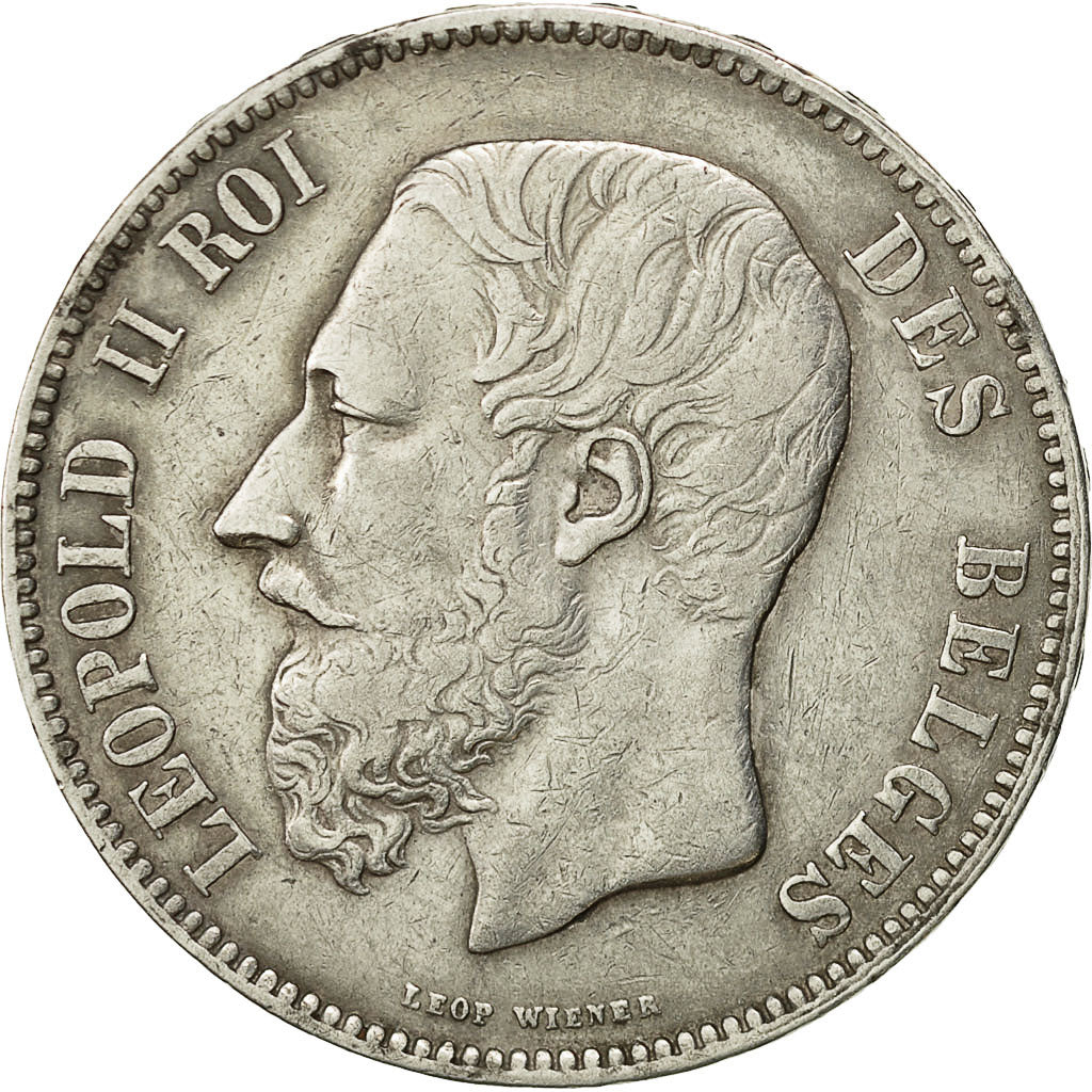 Coin, Belgium, Leopold II, 5 Francs, 5 Frank, 1873, EF(40-45), Silver, KM:24