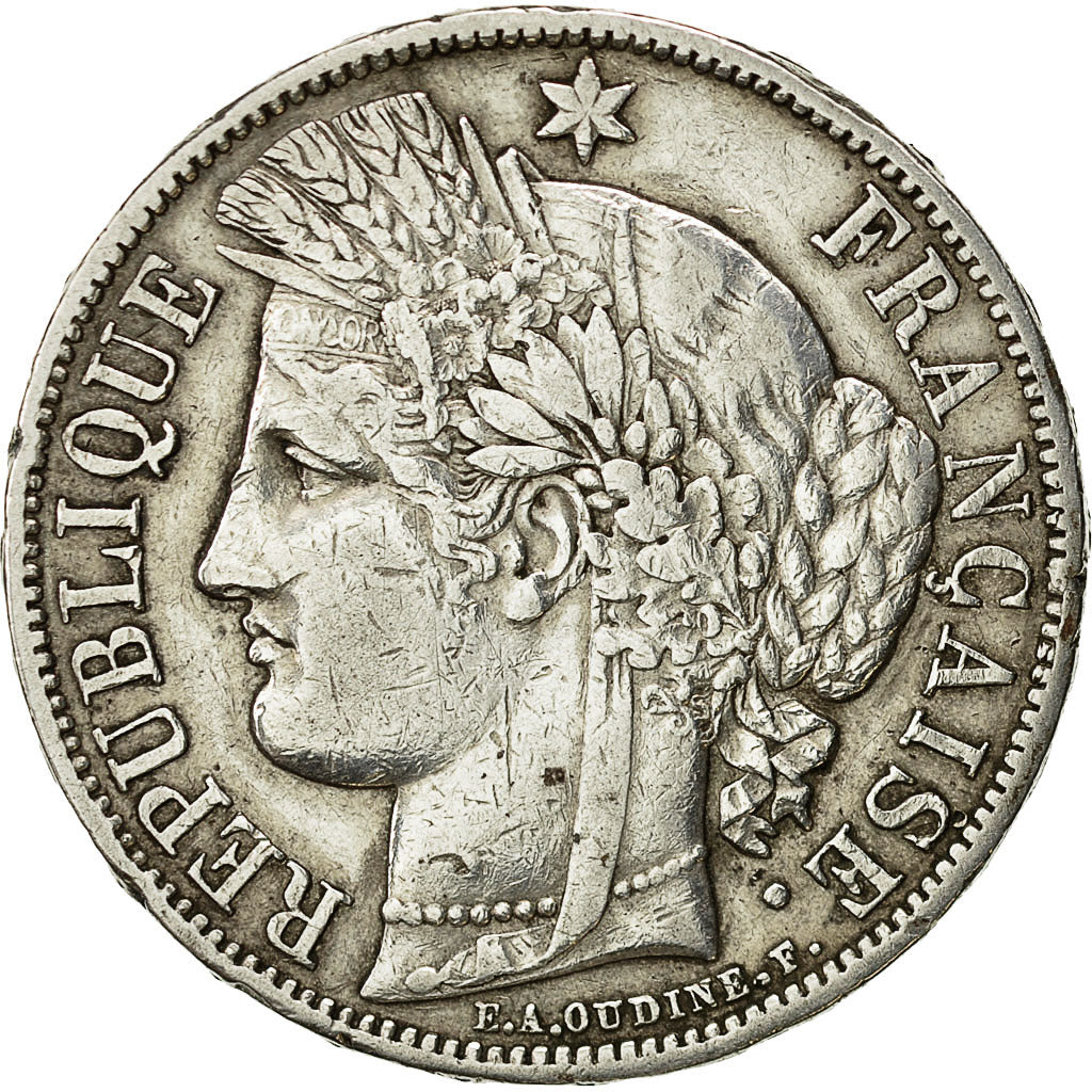 Coin, France, Cérès, 5 Francs, 1870, Paris, VF(30-35), Silver, KM:819