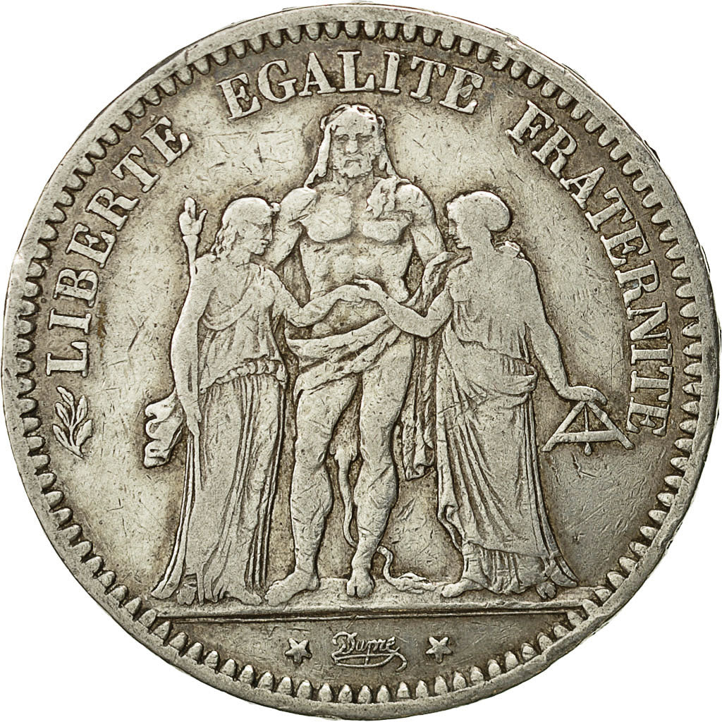 Coin, France, Hercule, 5 Francs, 1873, Paris, VF(30-35), Silver, KM:820.1