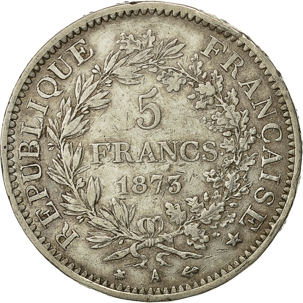 Coin, France, Hercule, 5 Francs, 1873, Paris, VF(30-35), Silver, KM:820.1